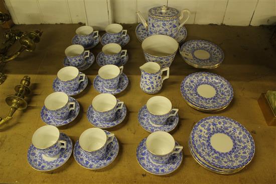 Crown Derby blue Wilmot pattern tea service, setting for 12 (41-pce)